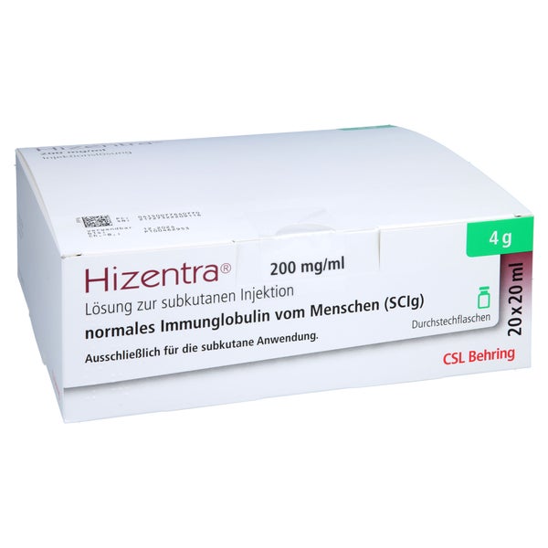 HIZENTRA 200 mg/ml Lsg.z.subkutanen Injektion 4 g 20X20 ml