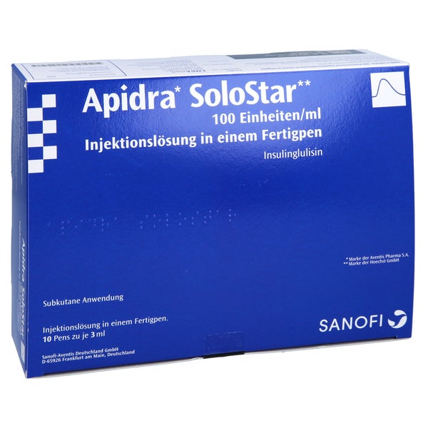 APIDRA 100 E/ml SoloStar Inj.-Lsg.i.e.Fertigpen 10X3 ml