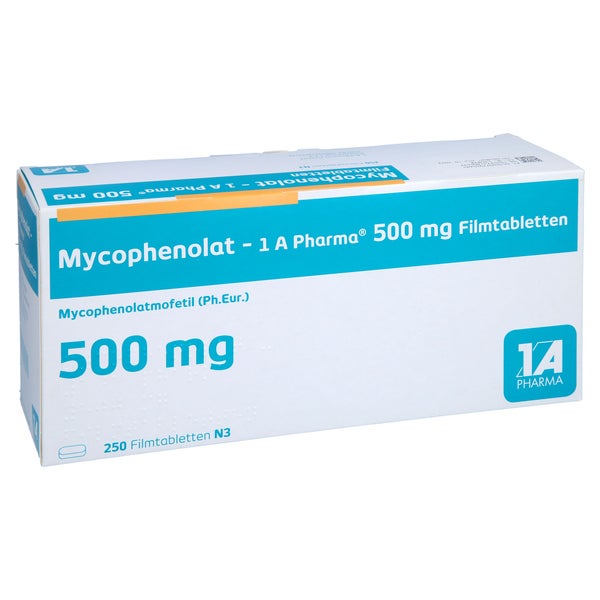 MYCOPHENOLAT-1A Pharma 500 mg Filmtabletten 250 St
