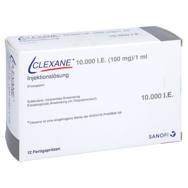 CLEXANE 10.000 I.E. 100mg/ml Inj.-Lsg.i.e.F.-Sp. 12 St