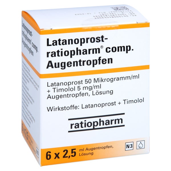 LATANOPROST-ratiopharm comp. Augentropfen 6X2,5 ml