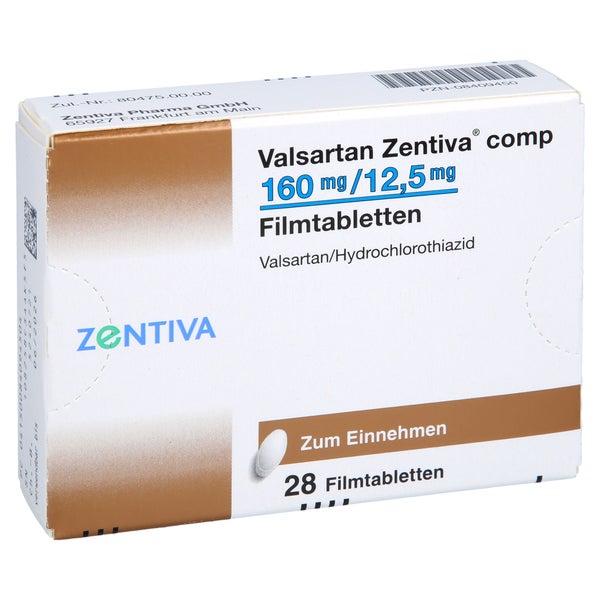 VALSARTAN Zentiva comp.160 mg/12,5 mg Filmtabl. 28 St