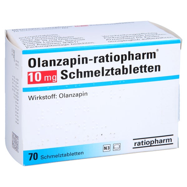 OLANZAPIN-ratiopharm 10 mg Schmelztabletten 70 St