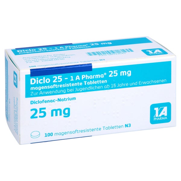 DICLO 25-1A Pharma magensaftresistente Tabletten 100 St