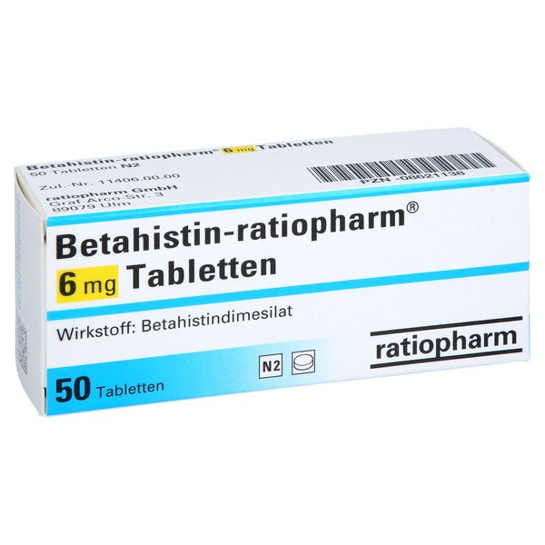 Betahistin-ratiopharm 6 mg Tabletten 50 St