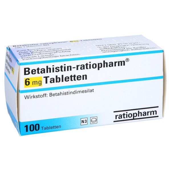 Betahistin-ratiopharm 6 mg Tabletten 100 St