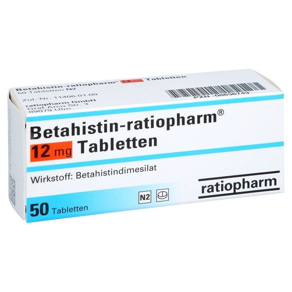 Betahistin-ratiopharm 12 mg Tabletten 50 St