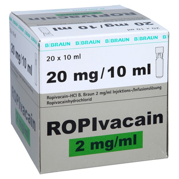 ROPIVACAIN B.Braun 2 mg/ml Injektionslösung 20X10 ml