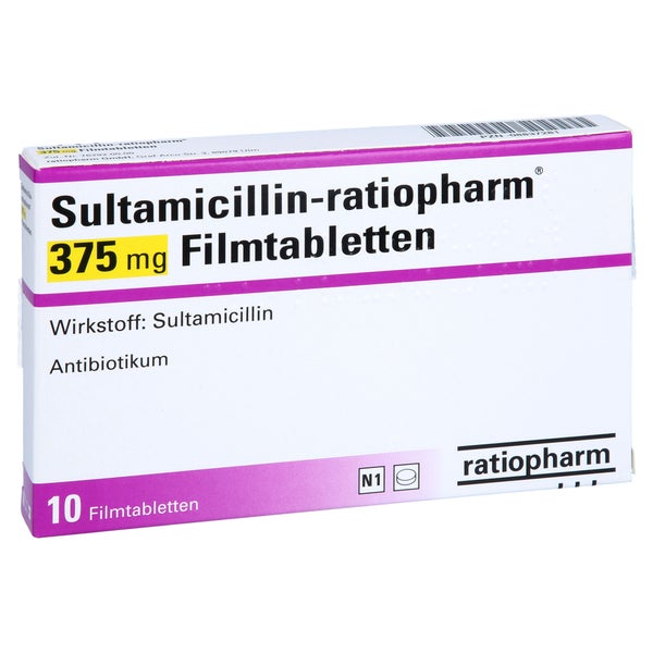 SULTAMICILLIN-ratiopharm 375 mg Filmtabletten 10 St