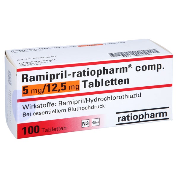 RAMIPRIL-ratiopharm comp.5 mg/12,5 mg Tabletten 100 St