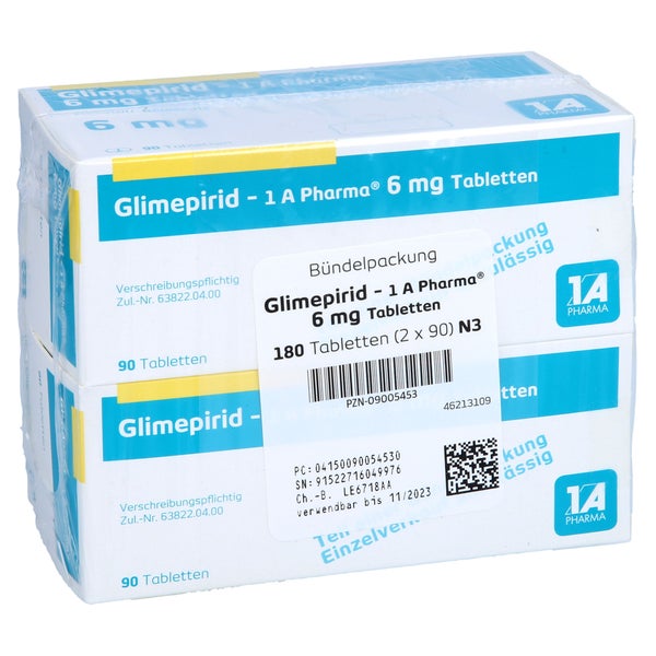 Glimepirid-1a Pharma 6 mg Tabletten 180 St