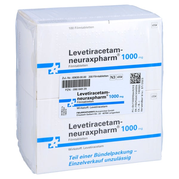 LEVETIRACETAM-neuraxpharm 1000 mg Filmtabletten 200 St