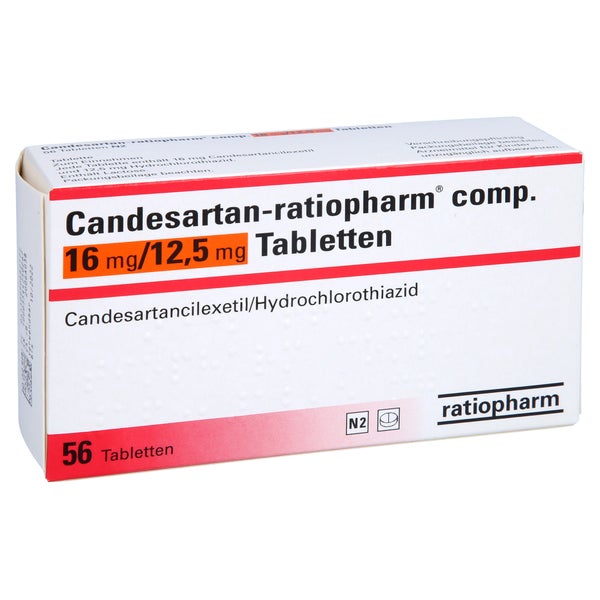 CANDESARTAN-ratiopharm comp. 16 mg/12,5 mg Tabl. 56 St