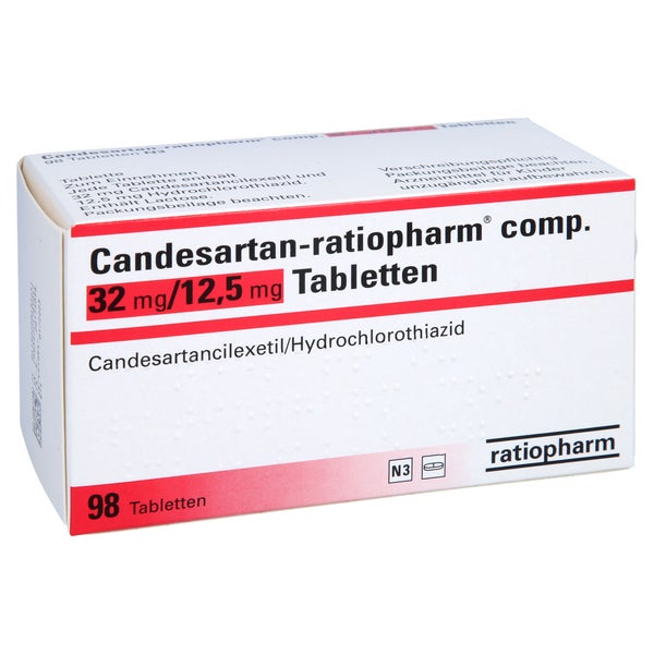CANDESARTAN-ratiopharm comp. 32 mg/12,5 mg Tabl. 98 St