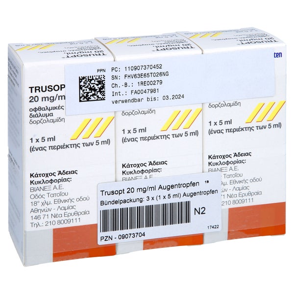Trusopt 20 Mg/ml Augentropfen 3X5 ml