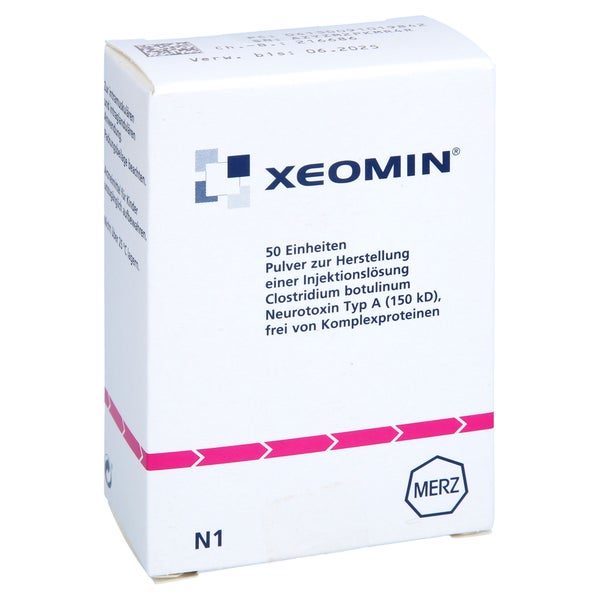 XEOMIN 50 LD50 Einheiten Plv.z.Herst.e.Inj.-Lsg. 1 St