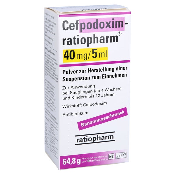 CEFPODOXIM-ratiopharm 40 mg/5 ml TS Plv.Sus.-Hst. 100 ml