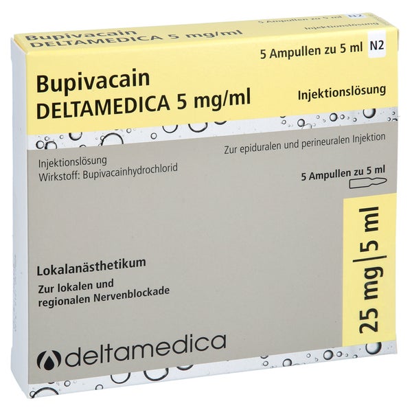 BUPIVACAIN DELTAMEDICA 5 mg/ml Inj.-Lsg.Glasamp. 5X5 ml