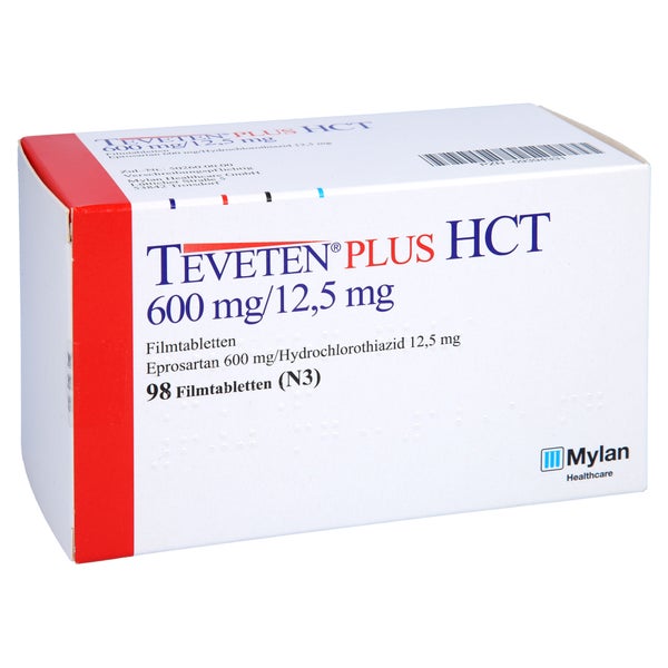 TEVETEN Plus HCT 600 mg/12,5 mg Filmtabletten 98 St