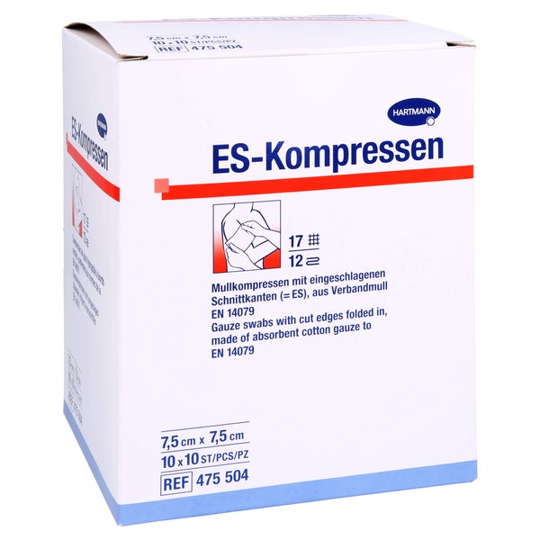 Es-kompressen Steril 7,5x7,5 cm 10X10 St