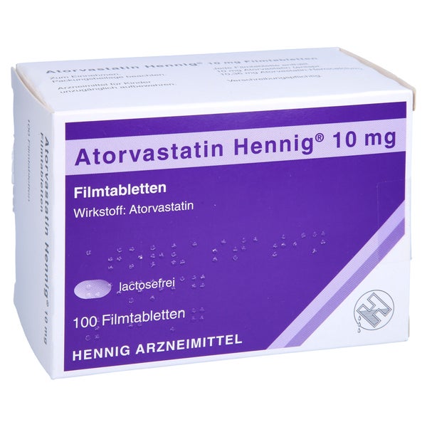 Atorvastatin Hennig 10 mg Filmtabletten 100 St