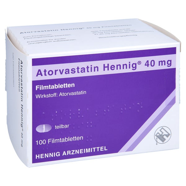 Atorvastatin Hennig 40 mg Filmtabletten 100 St