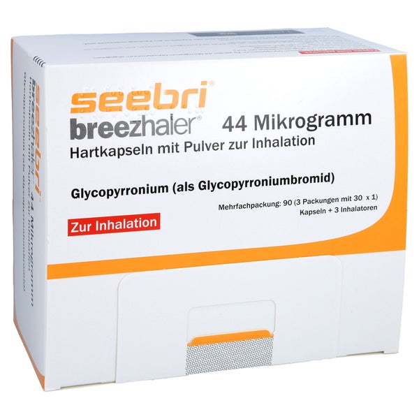 SEEBRI Breezhaler 44 Mikrogramm Hartk.m.Plv.z.Inh. 3X30 St