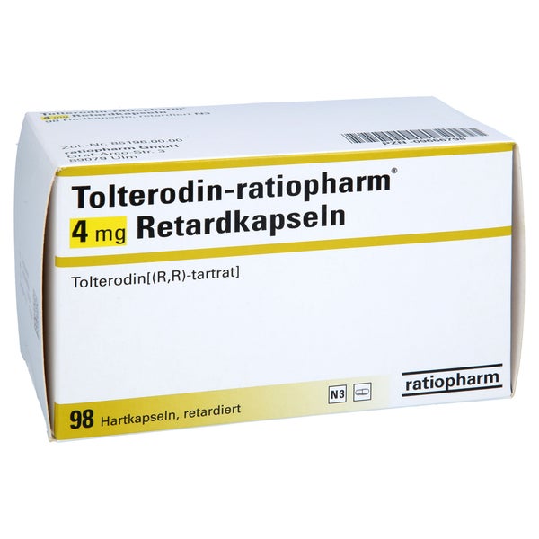 TOLTERODIN-ratiopharm 4 mg Retardkapseln 98 St