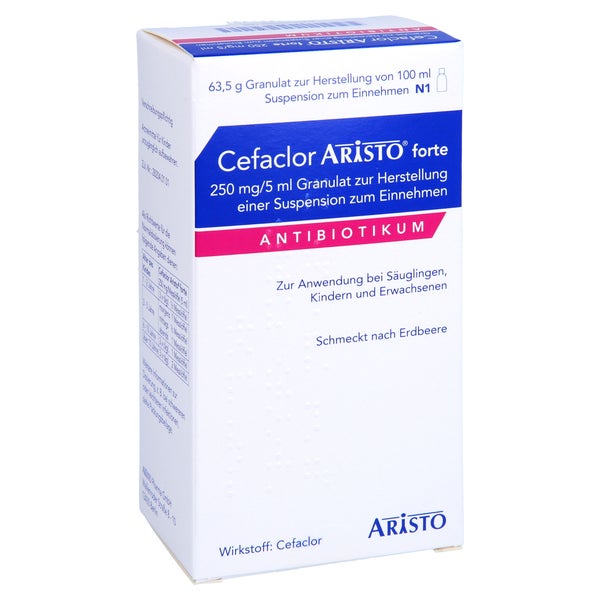 CEFACLOR Aristo forte 250 mg/5 ml Gra.Susp.-Herst. 100 ml
