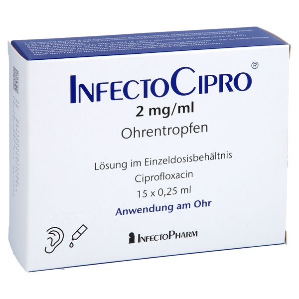 Infectocipro 2 Mg/ml Ohrentropfen 15X0,25 ml