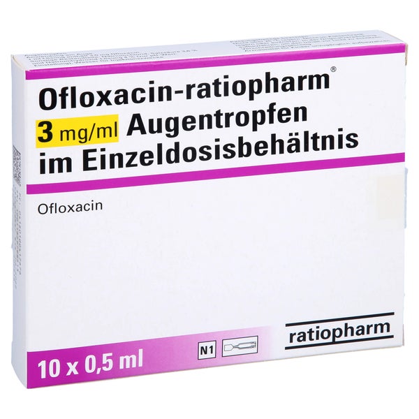OFLOXACIN-ratiopharm 3 mg/ml Atr.i.Einzeldosisbeh. 10X0,5 ml