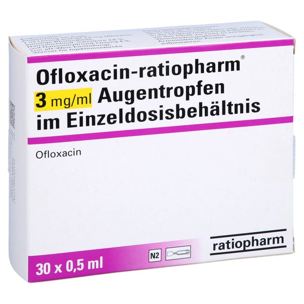 OFLOXACIN-ratiopharm 3 mg/ml Atr.i.Einzeldosisbeh. 30X0,5 ml