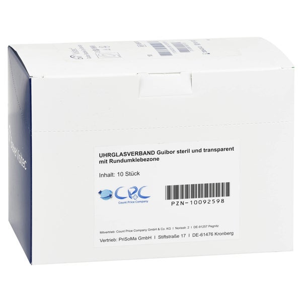 Uhrglasverband Steril Transparent m.Rund 10 St