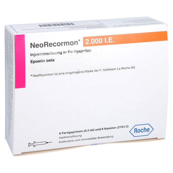 NEORECORMON 2.000 I.E. Injekt.-Lsg.i.e.Fertigspr. 6 St