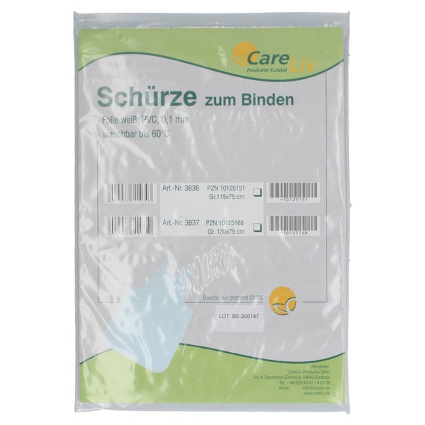 Schürze Folie 75x115 cm waschbar weiß 1 St