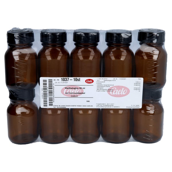 Weithalsglas Braun 50 ml m.Schraubdeckel 10 St