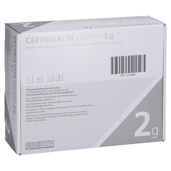 CEFTRIAXON Eberth 2 g Plv.u.LM z.Herst.e.Inf.-Lsg. 10 St