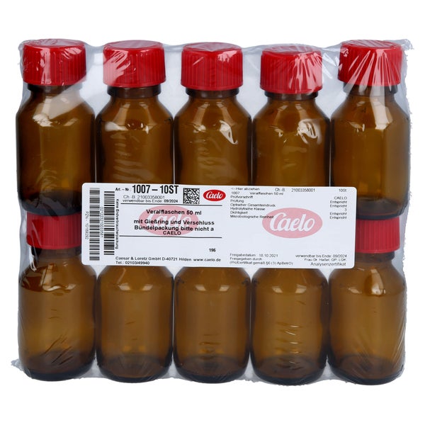 Veralflasche Braun 50 ml m.Gießring u.Ve 10 St
