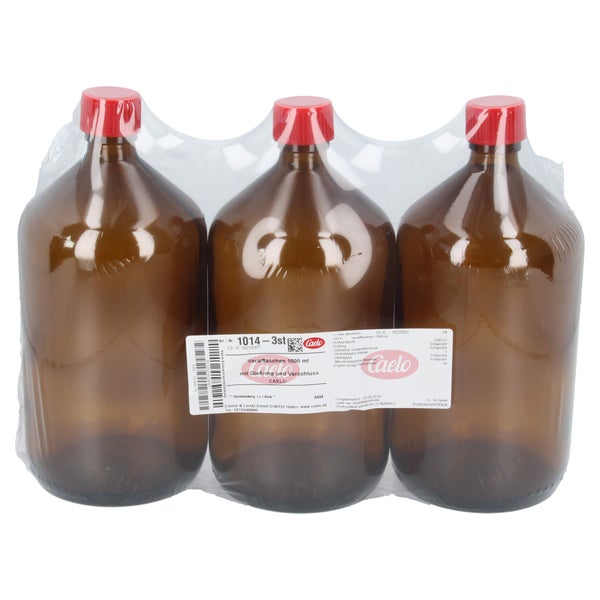 Veralflasche Braun 1000 ml m.Gießring u. 3 St