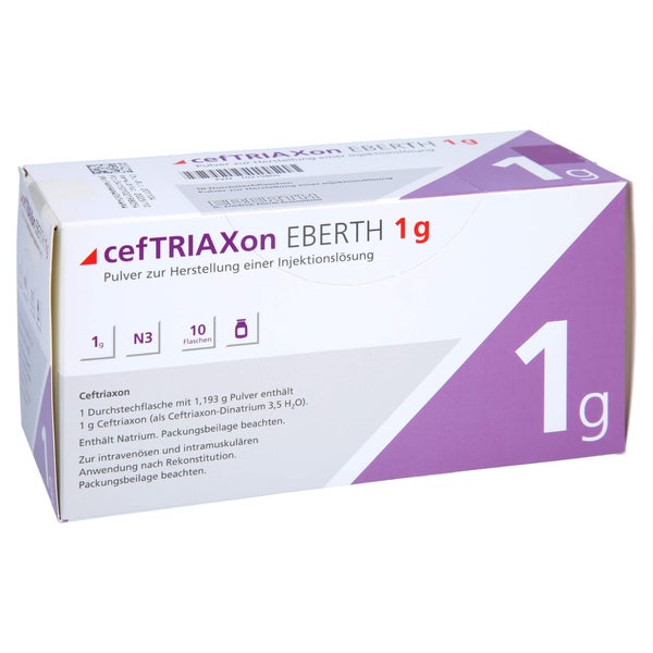 CEFTRIAXON Eberth 1 g Pulver z.Herst.e.Inj.-Lsg. 10 St