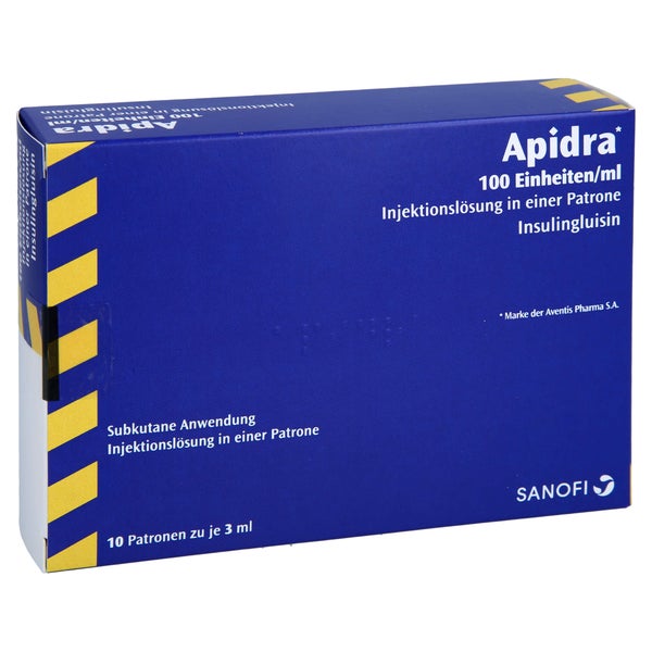 Apidra 100 E/ml Inj.-Lsg.i.e.Patrone 10X3 ml