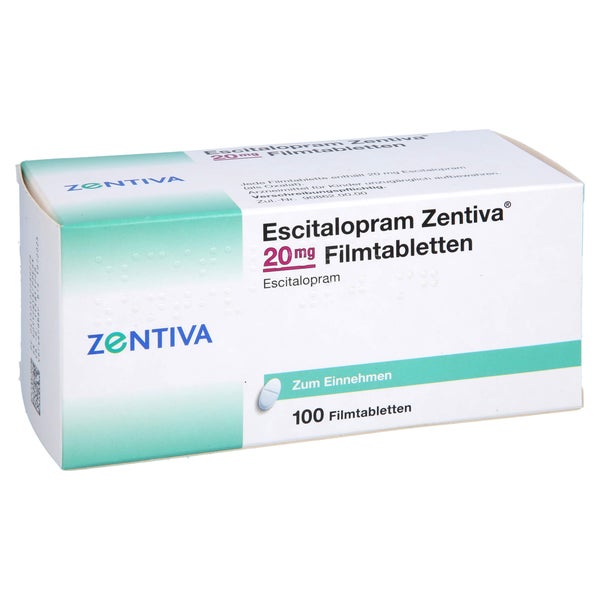 ESCITALOPRAM Zentiva 20 mg Filmtabletten 100 St