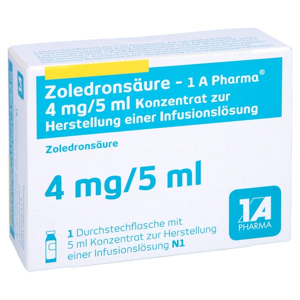 ZOLEDRONSÄURE-1A Pharma 4 mg/5 ml Konz.z.H.Inf.L. 1 St