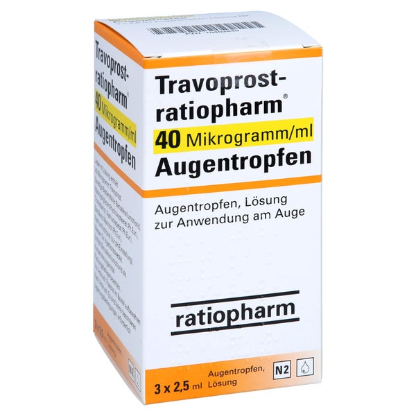 TRAVOPROST-ratiopharm 40 Mikrogramm/ml Augentr. 3X2,5 ml