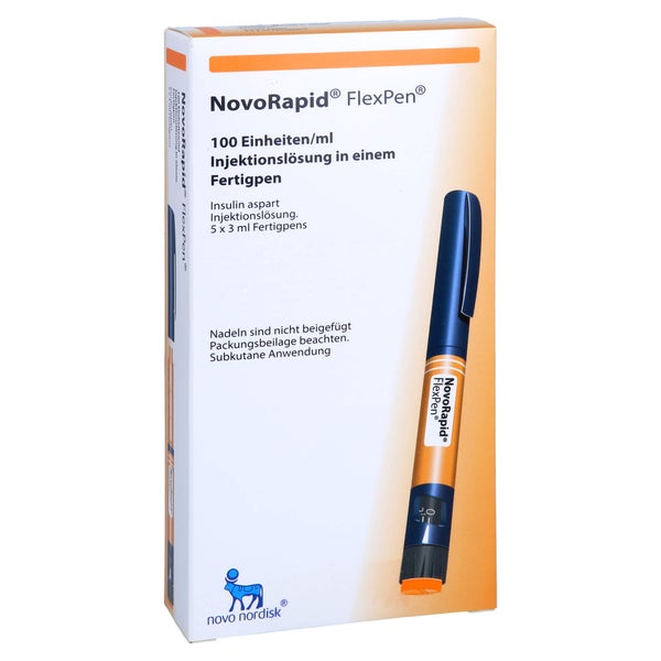 NOVORAPID FlexPen 100 E/ml Inj.-Lsg.i.e.Fertigpen 5X3 ml
