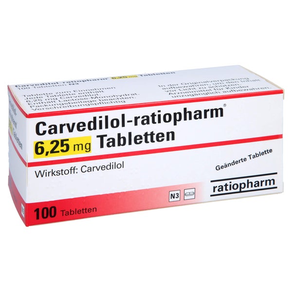 Carvedilol-ratiopharm 6,25 mg Tabletten 100 St