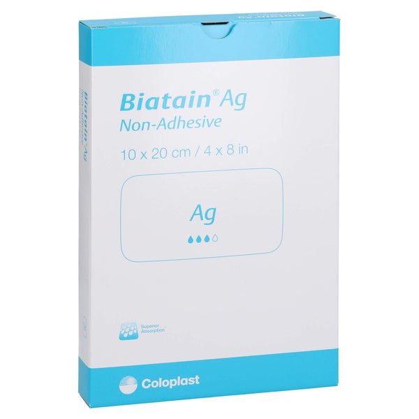 Biatain Ag Schaumverband 10x20 cm nicht 5 St
