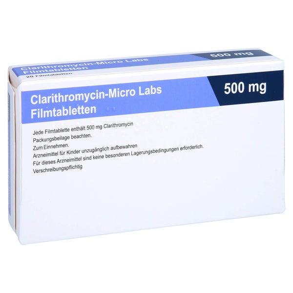 CLARITHROMYCIN Micro Labs 500 mg Filmtabletten 20 St