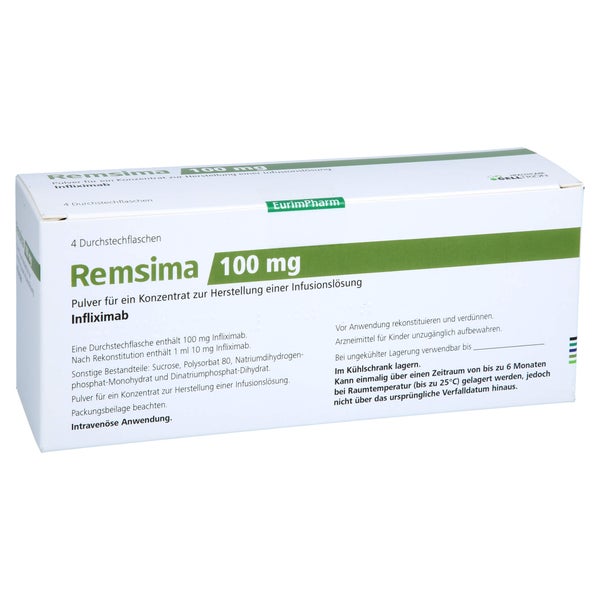 REMSIMA 100 mg Plv.f.e.Konz.z.Her.e.Inf.-Lsg.Dsfl. 4 St