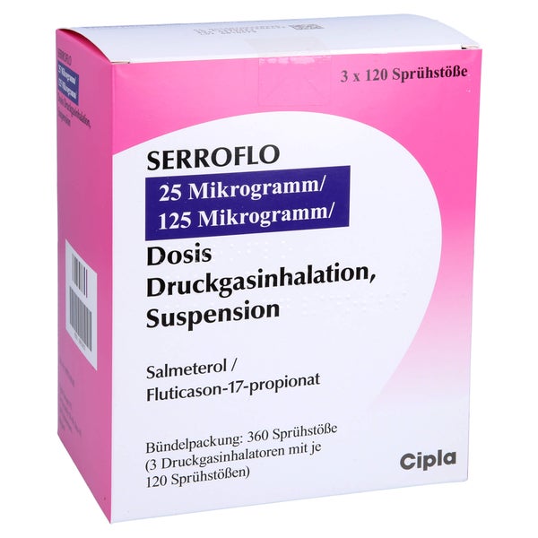 SERROFLO 25 µg/125 µg 3x120 Hub Dosieraerosol 3 St